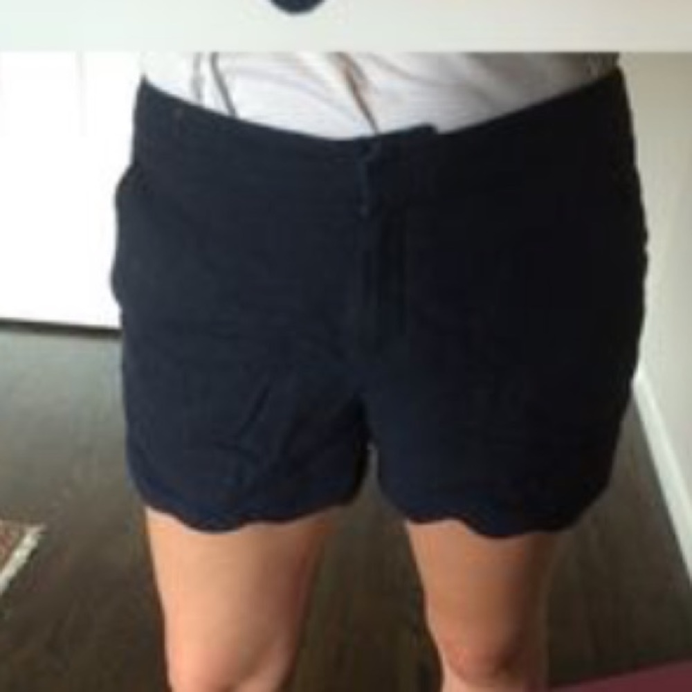 Navy blue scalloped shorts!